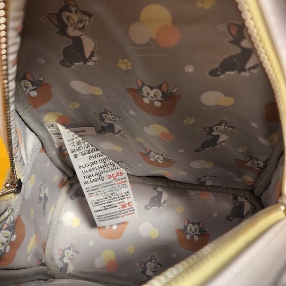 Loungefly Disney Parks Figaro Cat Pinocchio Pastel Chenille Mini Backpack NEW